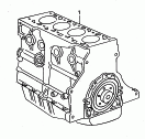 Двигатель с ГБЦ; Двигатель в сборе, без
распределителя зажигания,
коллекторов и генератора