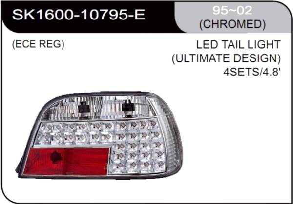 ** [LAMP BACK] 98-02   | BMW E38 КОМПЛЕКТ ЗАДНИХ ФОНАРЕЙ (светодиоды) | Кросс-Номер:SK1600-10798-E.(CHROMED)