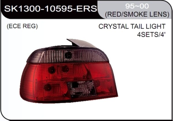 ** [LAMP BACK] 95-00   | BMW E39 КОМПЛЕКТ ЗАДНИХ ФОНАРЕЙ (хрустальные) | Кросс-Номер:SK1300-10595-ERS.(RED/SMOKE LENS)