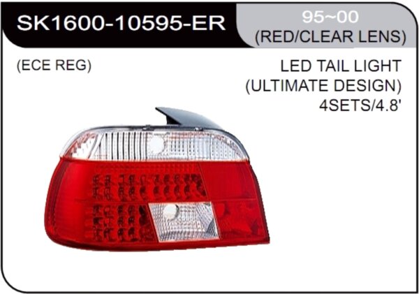 ** [LAMP BACK] 95-00   | BMW E39 КОМПЛЕКТ ЗАДНИХ ФОНАРЕЙ (светодиоды) | Кросс-Номер:SK1600-10595-ER.(RED/CLEAR LENS) 