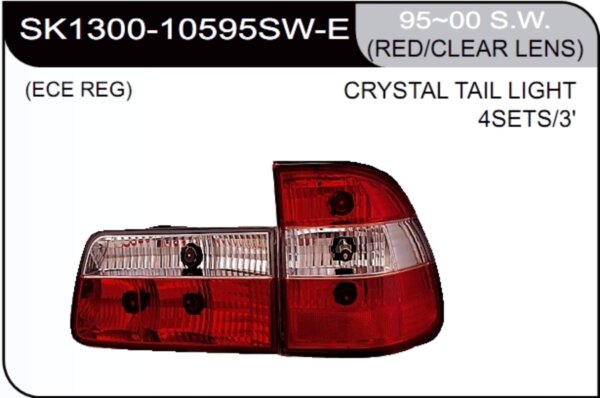 ** [LAMP BACK] 95-00   | BMW E39 S.W. КОМПЛЕКТ ЗАДНИХ ФОНАРЕЙ (хрустальные) | Кросс-Номер:SK1300-10595SW-E.(RED/CLEAR LENS)