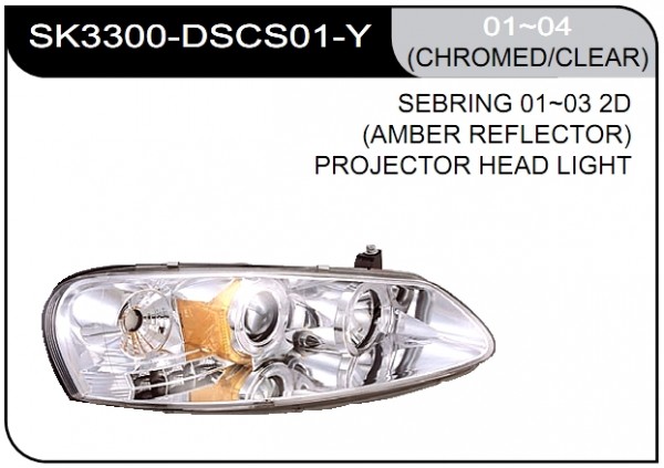 Dodge Stratus комплект передних фар sdn (седан) 4D (линза, светящиеся ободки ("анг. глазки"), дневн. ходовые огни, тюнинг) хромированные внутри | Кросс-Номер:SK3300-DSCS01-Y, CRSTR01-001H-N, PF-SN-334-1104-ASN1