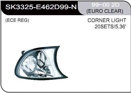 * [LAMP CORNER] 99-00   | BMW E46 2D КОМПЛЕКТ УКАЗАТЕЛЕЙ ПОВОРОТА | Кросс-Номер:SK3325-E462D99-N.(EURO CLEAR)