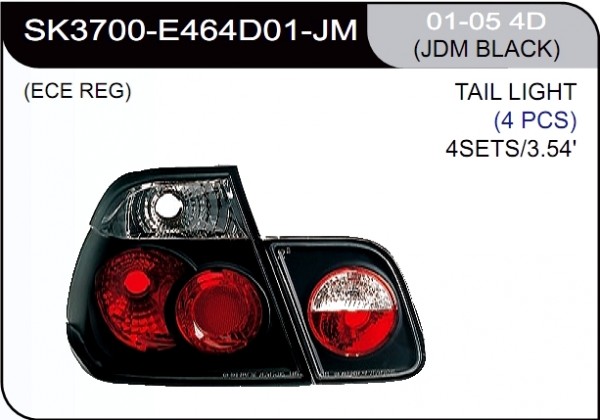** [LAMP BACK] 01-05   | BMW E46 4D КОМПЛЕКТ ЗАДНИХ ФОНАРЕЙ | Кросс-Номер:SK3700-E464D01-JM.(JDM BLACK)