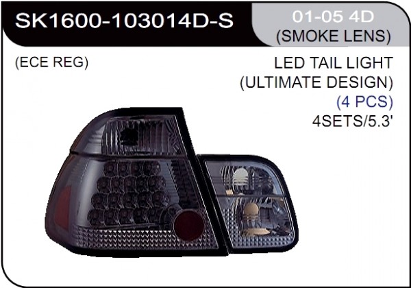 ** [LAMP BACK] 01-05   | BMW E46 4D КОМПЛЕКТ ЗАДНИХ ФОНАРЕЙ (светодиоды) | Кросс-Номер:SK1600-103014D-S.(SMOKE LENS),BME4602-761H-N