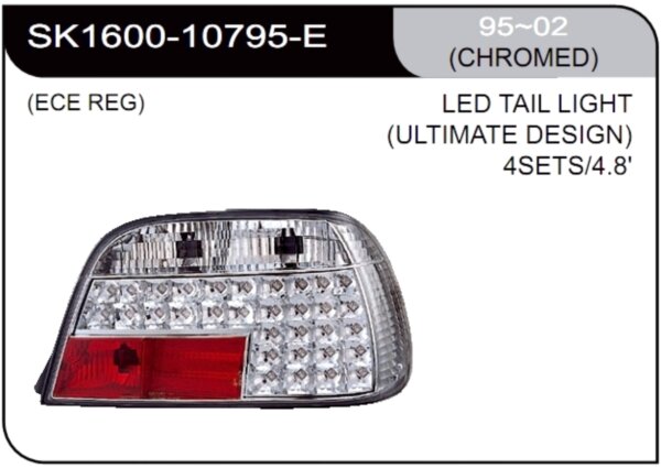 ** [LAMP BACK] 95-98   | BMW E38 КОМПЛЕКТ ЗАДНИХ ФОНАРЕЙ (светодиоды) | Кросс-Номер:SK1600-10795-E.(CHROMED)