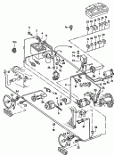 Жгут проводов слева спереди; Жгут проводов для АКБ
и генератора; Провод массы; Жгут проводов датчика
положения коленчатого вала