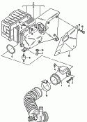 Расходомер воздуха; Возд. фильтр с
сопутств. деталями
