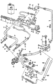 Рулевой механизм; Масляный бачок с соединитель-
ными деталями, шлангами; Демпфер рулевого управления