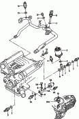 Выключатель и датчик на двига-
теле и коробке передач