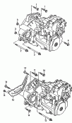 Детали крепления для двигателя
и КП; 5-ступенч. коробка передач; для полного привода