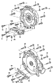 Детали крепления для двигателя
и КП; для 4-ступенчатой АКП; для 5-ступенчатой АКП