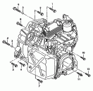 Детали крепления для двигателя
и КП; 6-ступенчатая КП DSG