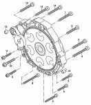 Детали крепления для двигателя
и КП; 8-ступенчатая АКП