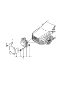 Радарный датчик; для автомобилей, оборудованн-
ных круиз-контролем и авто-
матич. регулятором дистанции