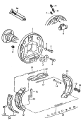 Барабанные тормоза; Тормозный щит; Колесный тормозной цилиндр; Колодка тормозная с накладкой