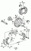 Барабанные тормоза; Тормозный щит; Колесный тормозной цилиндр; Колодка тормозная с накладкой