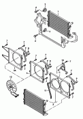 Радиатор охлаждающей жидкости; Рамка вентилятора; Кронштейн вентилятора радиат.