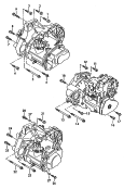 Детали крепления для двигателя
и КП; для 6-ступен. механической КП