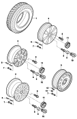 Алюминиевый диск; Стальной диск; (только для запасного колеса)