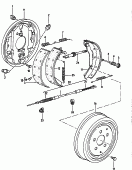 Тормозный щит; Колодка тормозная с накладкой; Трос стояночного тормоза; Тормозной барабан
