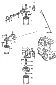Фильтр, масляный; Кронштейн масляного фильтра; Маслоизмерительный щуп; Pадиатор, масляный; Клапан обратный