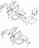 Шумоизоляция для пола и
поперечной стенки; Коврик багажника; Облицовка колесной арки