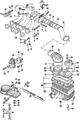 Pасходомер; Дозатор топлива; Патрубок впускного тракта; Возд. фильтр с
сопутств. деталями
