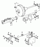 Усилитель тормозного привода; Pегулятор тормозных сил
(в зависимости от нагрузки); для а/м с антиблокировочной
системой тормозов        -ABS-