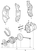 Компрессор климатической уст.; Детали соединительные и крепе-
жные для компрессора; для автомобилей с кондицион.