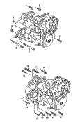 Детали крепления для двигателя
и КП; 5-ступенч. коробка передач