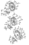 Детали крепления для двигателя
и КП; для 4-ступенчатой АКП; для 5-ступенчатой АКП