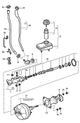 Главный тормозной цилиндр; Бачок, компенсационный; Вакуумный шланг; Усилитель тормозного привода
