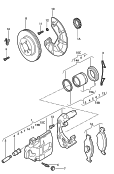 Дисковые тормоза; Корпус суппорта; 1 комплект тормозных колодок
для дисковых тормозов; Тормозный щит