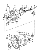 Картер коробки передач и
навесные детали; для 6-ступен. механической КП