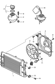 Расширительный бачок; Радиатор охлаждающей жидкости; Рамка вентилятора