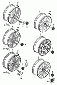 Алюминиевый диск; Колпак колеса; для а/м с индивидуальной
комплектацией