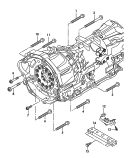 Детали крепления для двигателя
и КП; 8-ступенчатая АКП; для полного привода