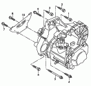Детали крепления для двигателя
и КП; 6-ступ. механическая КП