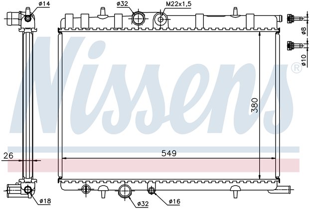 [RADIATOR 98- |AXF| | 206 {C4 04-} РАДИАТОР ОХЛАЖДЕН (NISSENS) (NRF) (GERI) (см.каталог) | ориг.номер:133040/53/65/B0B1/E8/G1.Кросс-номер:63502,26971,509525,