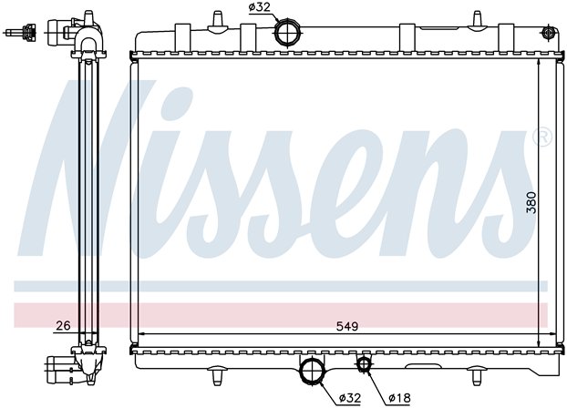 [RADIATOR (05.01-08.07) |AXM| | PEUGEOT 307 РАДИАТОР (380Х549Х26) 2,0 HDI/2,0 HDI 16V/2,0 +/-AIRC (TYC1) | ориг.номер: 1330G9. Кросс-номер: 705-0064,RA63689A |AXM|