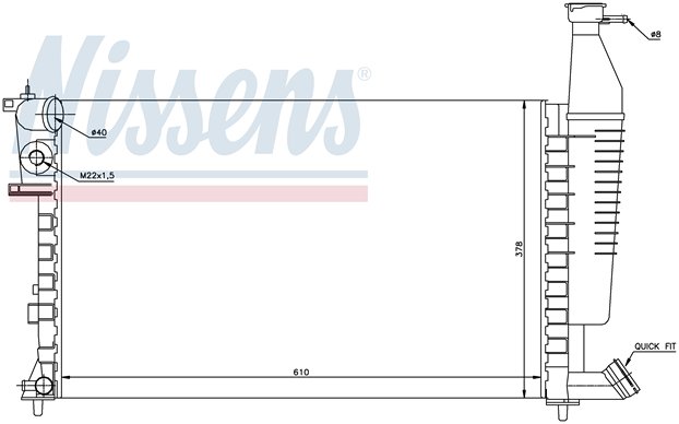 [RADIATOR (96-) |AXF| | PEUGEOT PARTNER/CITROEN BERLINGO BERLINGO {+PARTNER 98-} РАДИАТОР ОХЛАЖДЕНИЯ (СМ.КАТАЛОГ) (K - Китай) | ориг.номер: 133047. Кросс-номер: ,63716K |AXF|