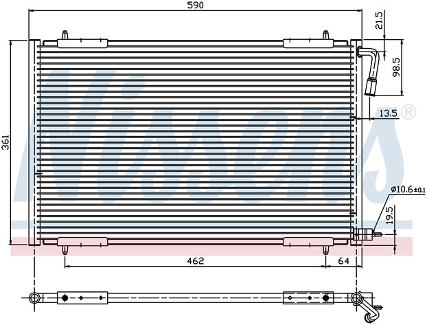 [CONDENSER 98-05 |AXK| | PEUGEOT 206 РАДИАТОР КОНДИЦИОНЕРА 1,1/1,4/1,6/2,0/1,6 16V/1,9D/2,0 HDI | ориг.номер:6455.W6.Кросс-номер:,RC94392|AXK|