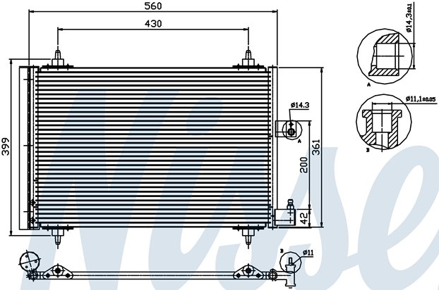 [CONDENSER 99- |AXM| | PEUGEOT 406 РАДИАТОР КОНДИЦИОНЕРА 406/607 (API) | ориг.номер:6453EC.Кросс-номер:PG46-394-C0,RC94534|AXM|