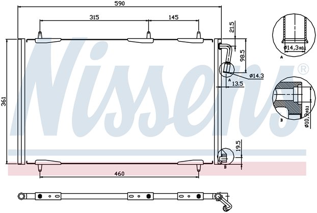 [CONDENSER 03- |AXF| | 206 КОНДЕНСАТОР КОНДИЦ (NISSENS) (см.каталог) | ориг.номер:6455CH/6455CJ.Кросс-номер:94855