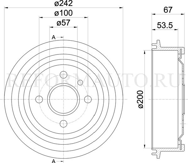 m Ava radiador Mazda e2000 /' 81-medida 348-569 22 mm