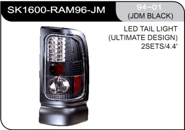 ** [LAMP BACK] 94-01   | DODGE RAM PICK UP КОМПЛЕКТ ЗАДНИХ ФОНАРЕЙ (светодиоды) | Кросс-Номер:SK1600-RAM96-JM.(JDM BLACK)