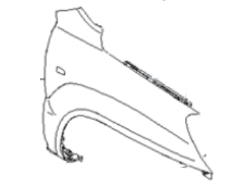 Крыло переднее с отверстием под повторитель правая сторона (EX)