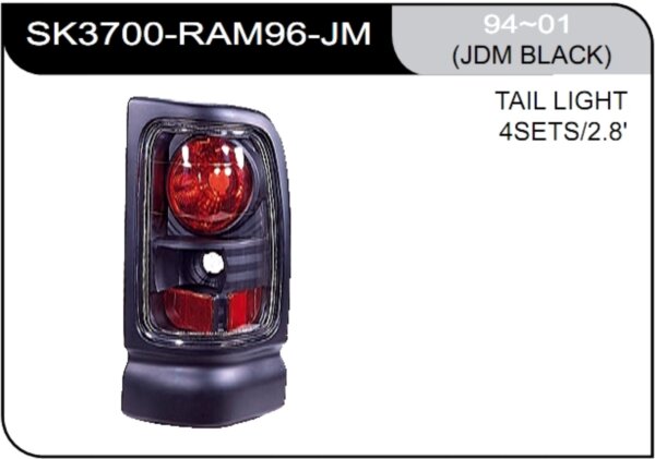 ** [LAMP BACK] 94-01   | DODGE RAM PICK UP КОМПЛЕКТ ЗАДНИХ ФОНАРЕЙ | Кросс-Номер:SK3700-RAM96-JM.(JDM BLACK)