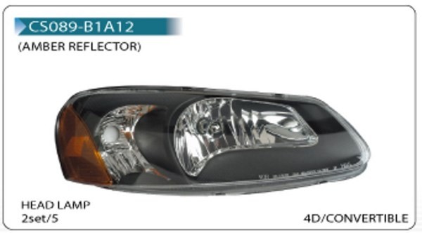 * [LAMP HEAD] 01-03 | DODGE STRATUS КОМПЛЕКТ ПЕРЕДНИХ ФАР (ТЮНИНГ) ЧЕРНЫЕ ВНУТРИ SDN (СЕДАН) 4D | Кросс-Номер:CS089-B1A12, PF-EE-334-1104-AS2